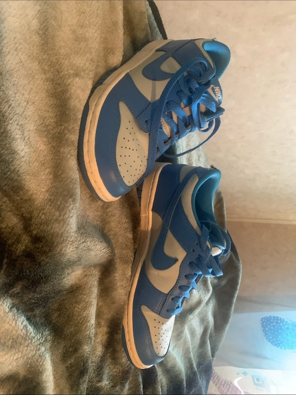 Nike Low Top Athletic Sneakers in Blue and White